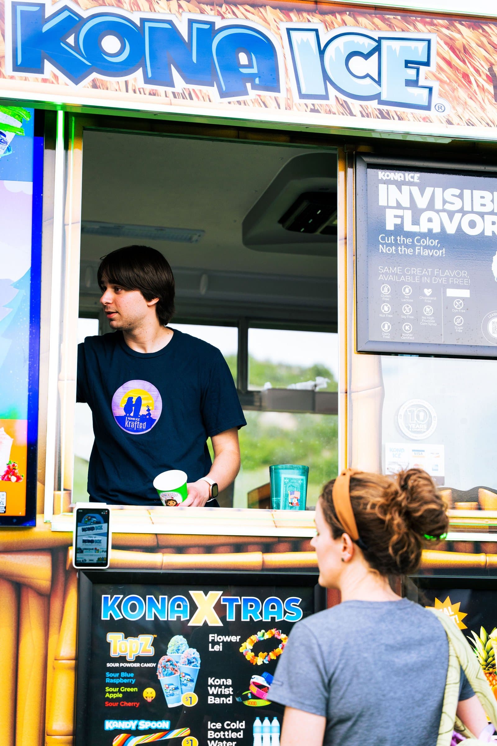 Kona Ice truck serving customers at Castle Pines Food Truck Frenzy